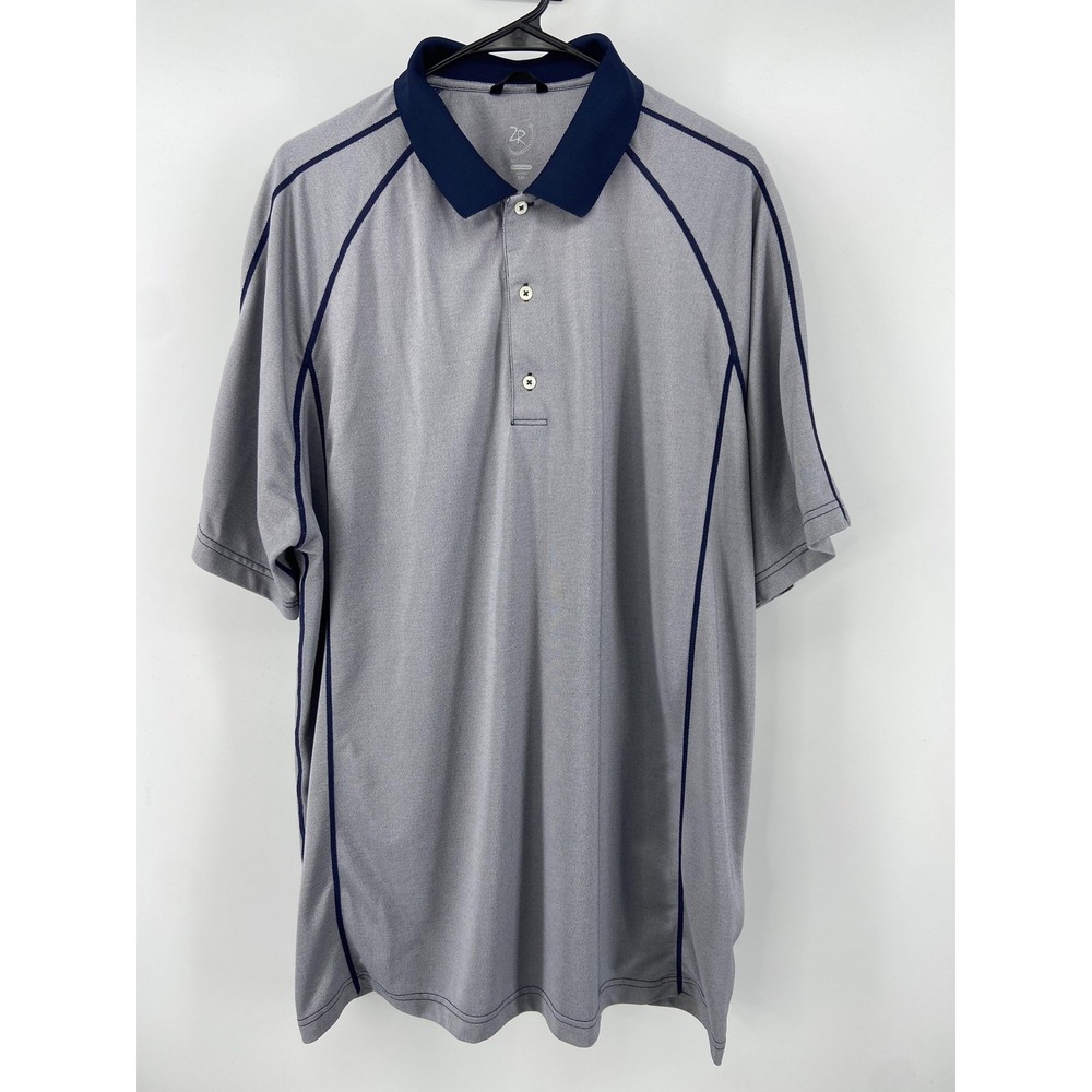 Zero Restriction Shirt Mens 2XL Gray‎ Tour Series Golf Polo Performance Stretch